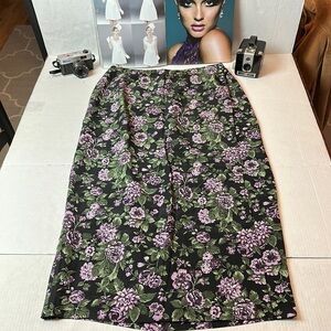Vintage Chelsea Campbell silk floral skirt